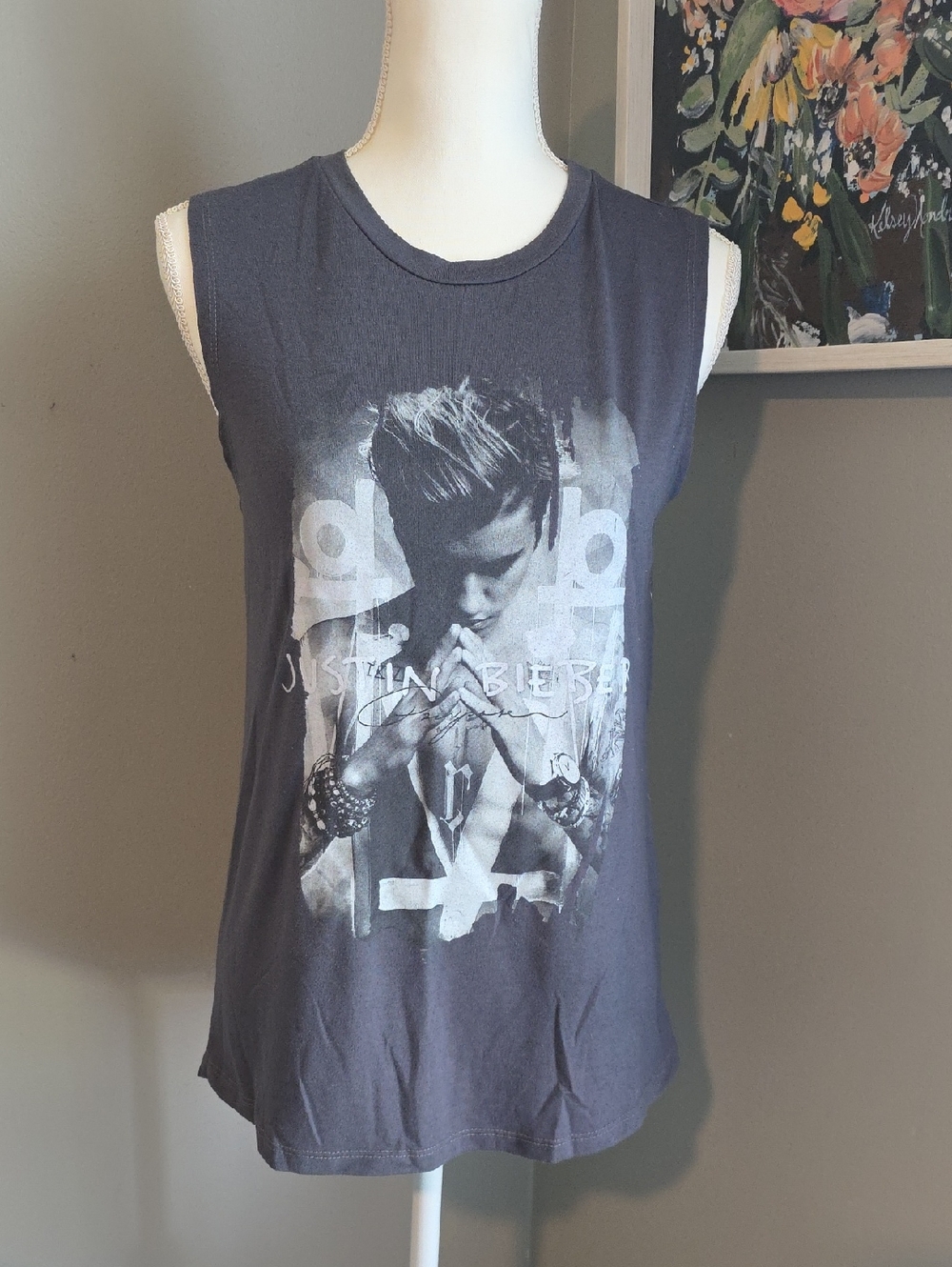 Justin Bieber Purpose Tour Sleeveless Band Tee Size Large